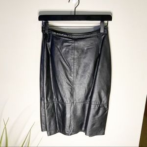 Genuine leather midi skirt size 4 vintage maxi